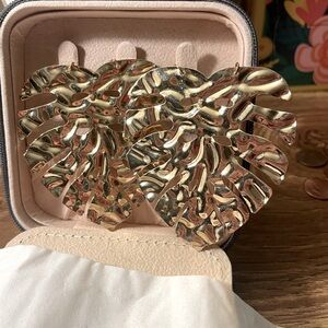 Tabitha Brown x Target gold leaf earrings